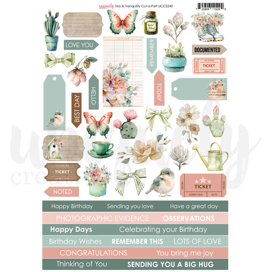 Uniquely Creative - Tea And Tranquility Collection - Cut-a-Part Sheet