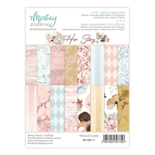 Mintay Papers - Her Story Collection - 6 x 8 Paper Pad - Add-On