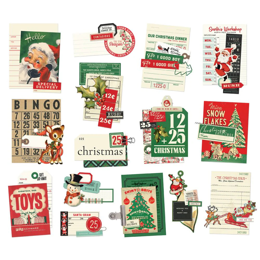 Simple Stories Holly Jolly Layered Bits - Ephemera
