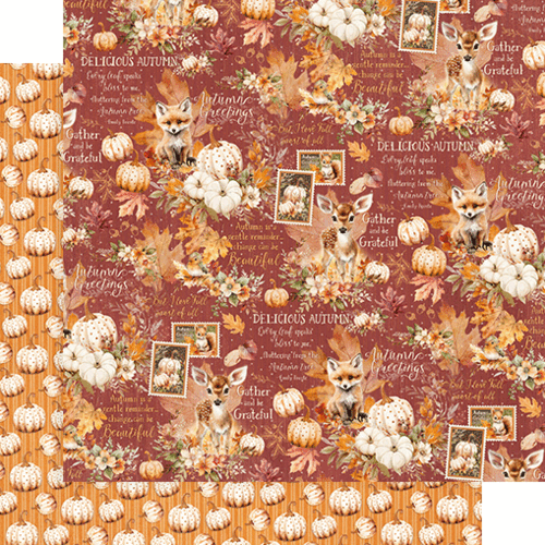 Graphic 45 - Autumn Greetings Collection - 12 x 12 Double-Sided Paper - Fall Foliage