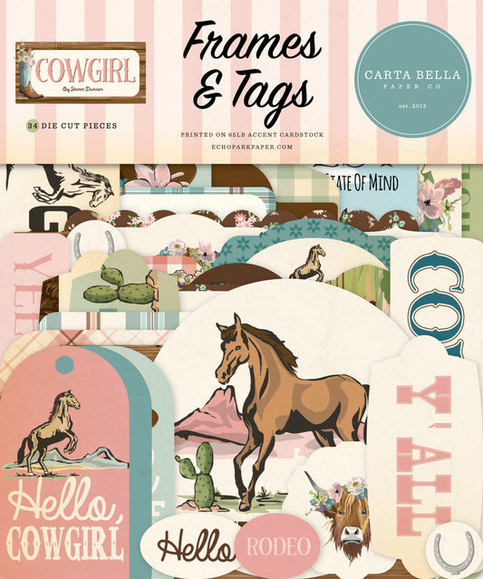 Carta Bella - Cowgirl Collection - Frames and Tags