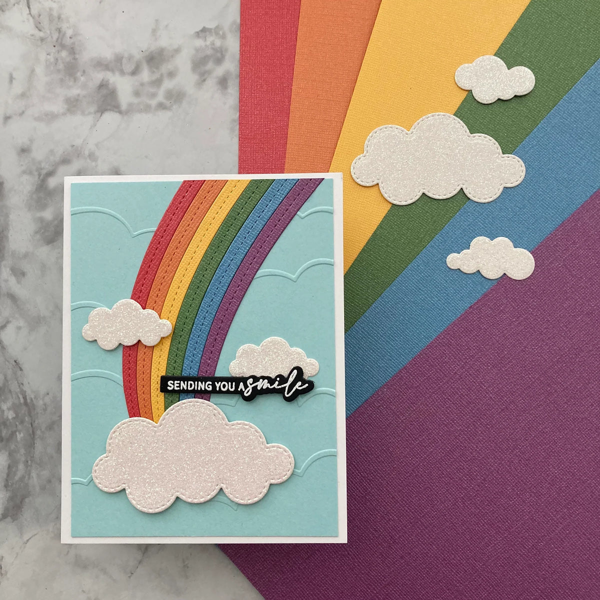 Encore Paper - 12 x 12 Glitter Luxe Cardstock - White Opal