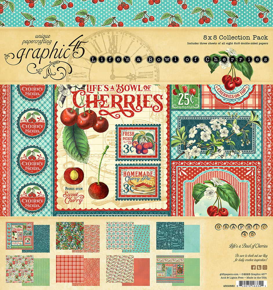 Graphic 45 - Life's a Bowl of Cherries Collection - 8x8 Collection Pack