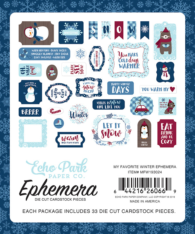 Echo Park - My Favorite Winter Collection - Ephemera