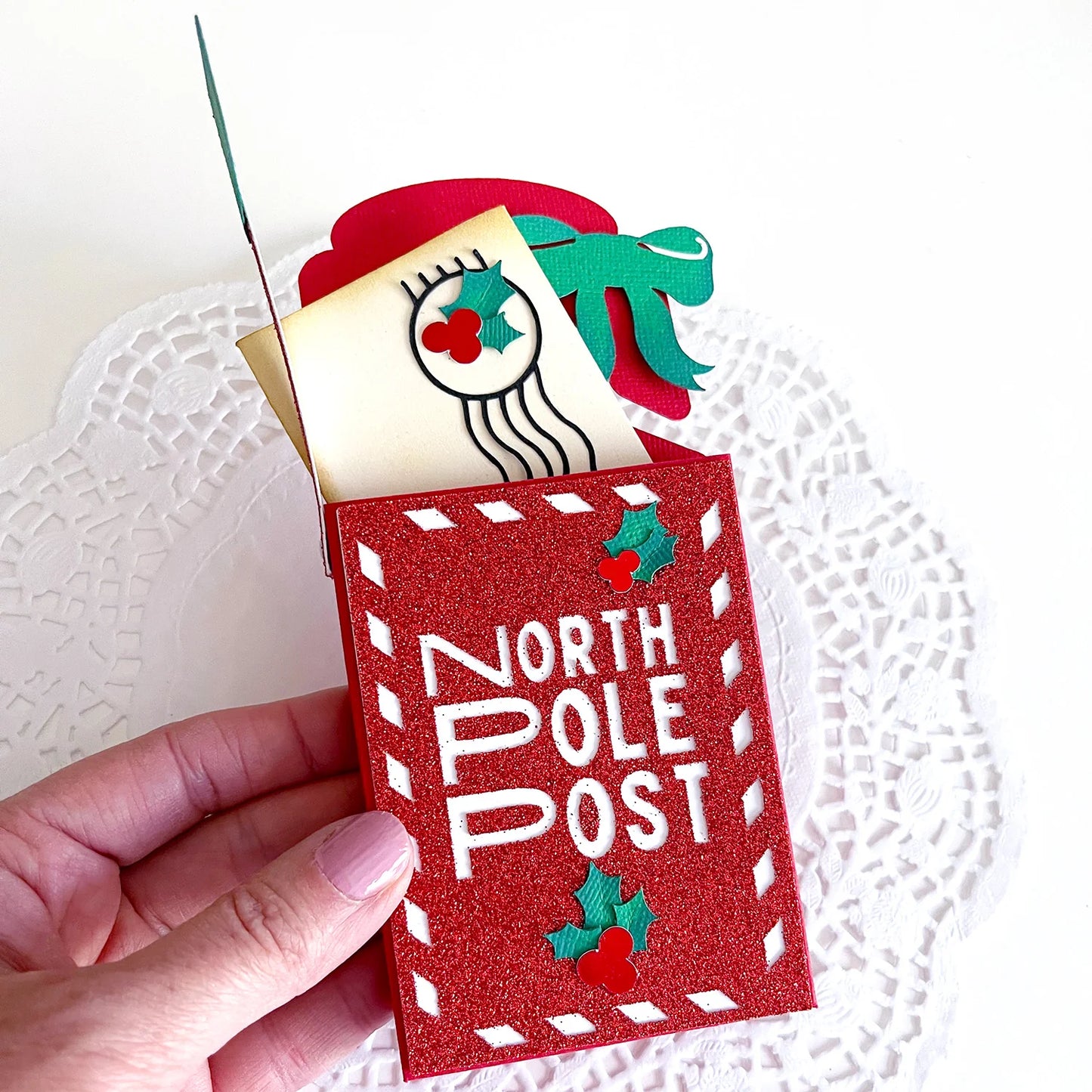 Encore Paper - 12 x 12 Glitter Luxe Cardstock - Christmas Red