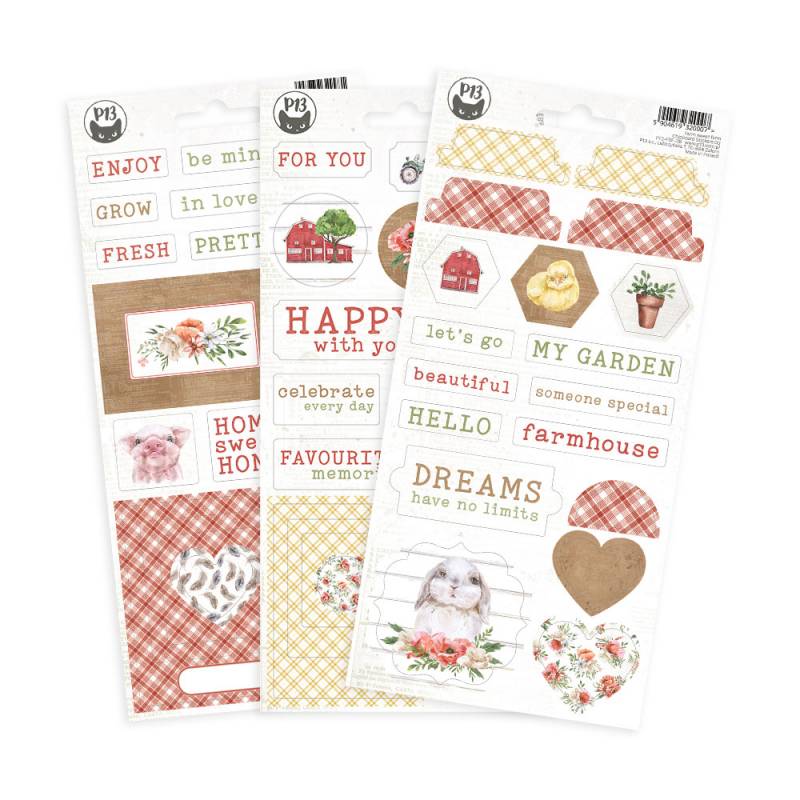 P13 FARM SWEET FARM CHIPBOARD STICKER SHEET 01