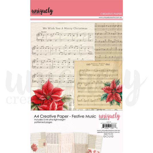 Uniquely Creative - A4 Creative Paper - Festive Music