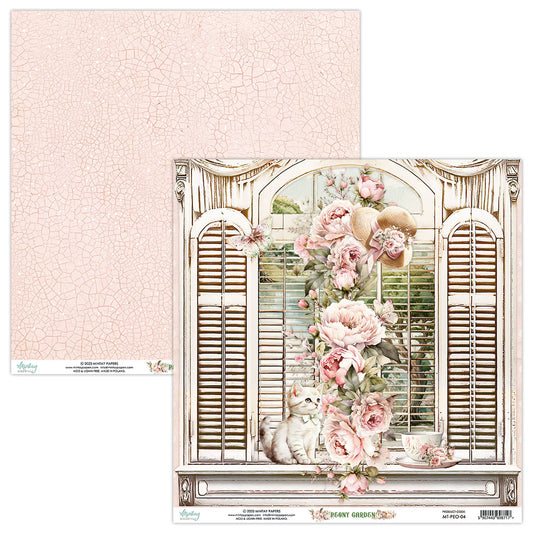 Mintay Papers - Peony Garden Collection - 12 x 12 Double Sided Paper - Sheet 04