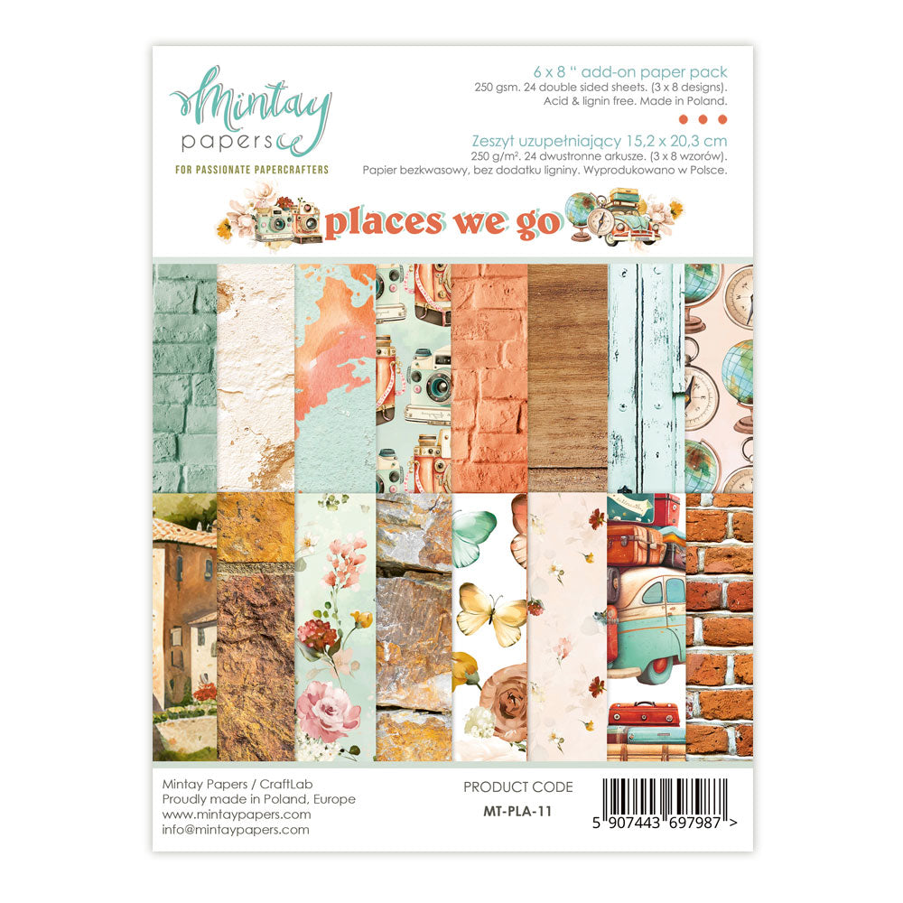 Mintay Papers - Places We Go Collection - 6 x 8 Paper Pad - Add-On