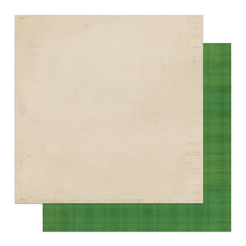 PhotoPlay - Christmas Junque - 12 x 12 Double-Sided Cardstock - Solids Plus - Cream / Green Plaid