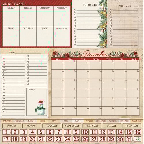 PhotoPlay - Christmas Junque - 12 x 12 Double-Sided Cardstock - December