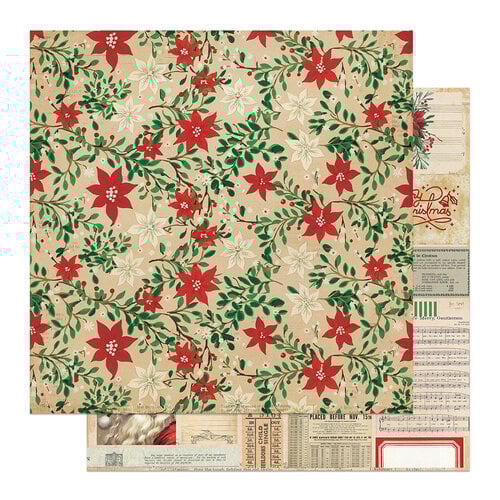 PhotoPlay - Christmas Junque - 12 x 12 Double-Sided Cardstock - Poinsettia