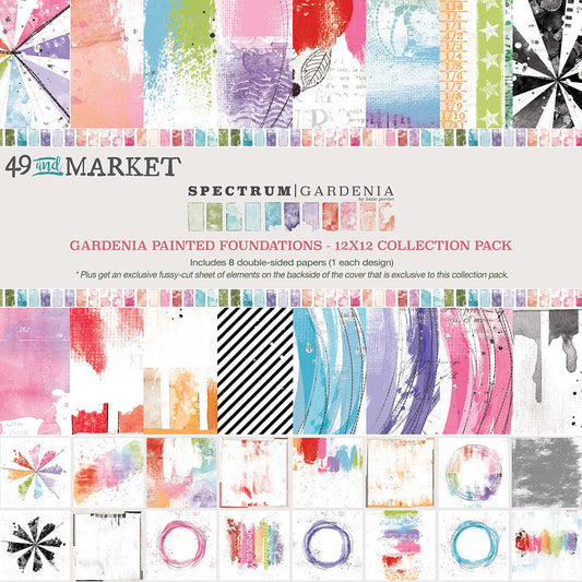 49 and Market - Spectrum Gardenia Collection - 12x12 Collection Pack - Painted Foundations