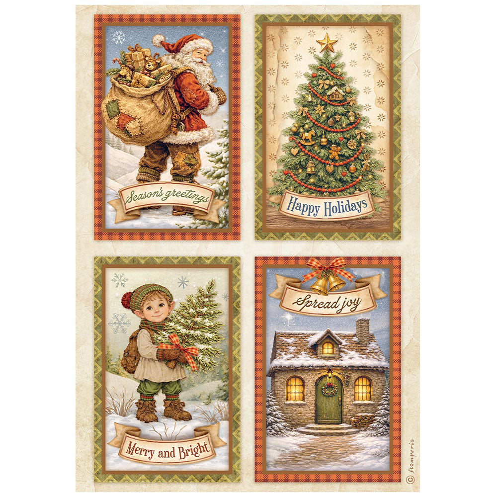 Stamperia - Silent Night Collection - A4 Rice Paper - 4 Cards