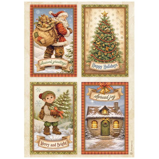 Stamperia - Silent Night Collection - A4 Rice Paper - 4 Cards