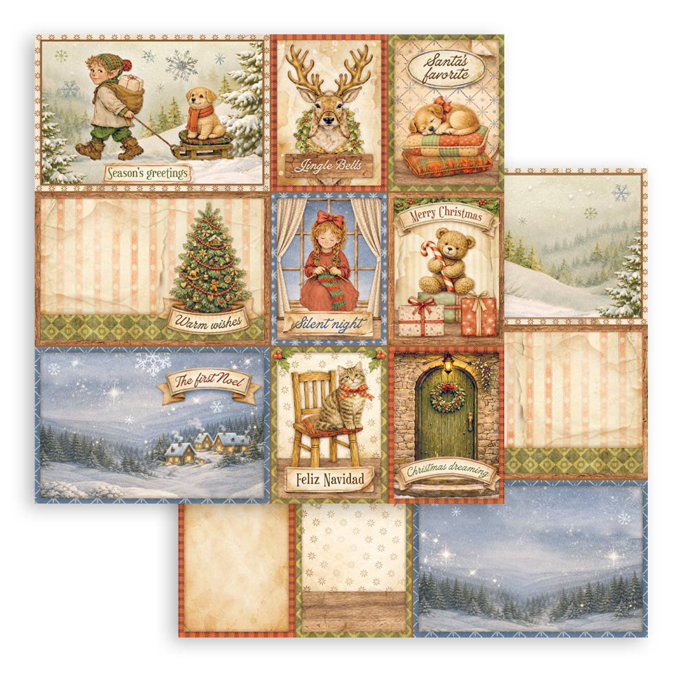 Stamperia - Silent Night Collection - 12 x 12 Double Sided Paper - Mixed Cards