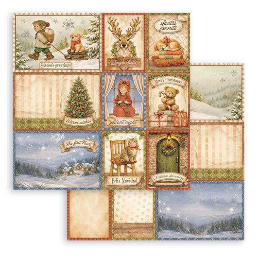 Stamperia - Silent Night Collection - 12 x 12 Double Sided Paper - Mixed Cards