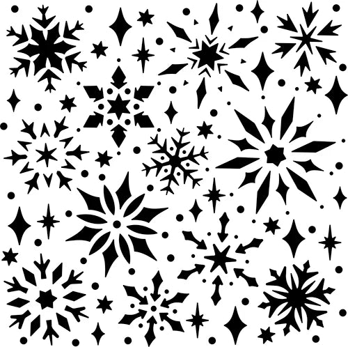 The Crafter's Workshop - 6 x 6 Stencil - Snowflake Sparkles