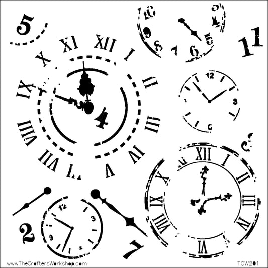 The Crafter's Workshop - 6 x 6 Stencil - Time Travel