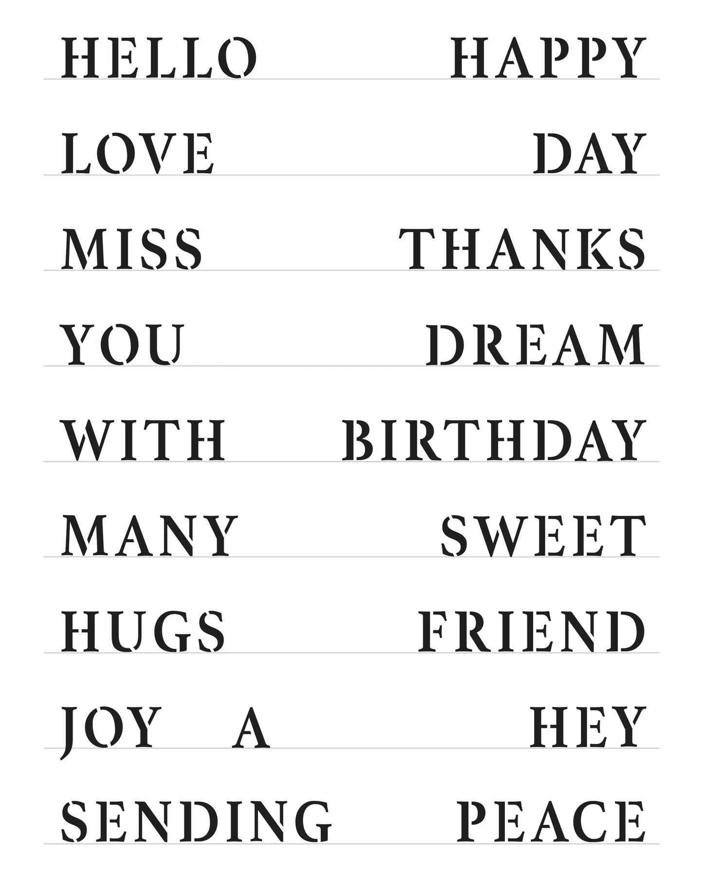The Crafter's Workshop - 8.5 x 11 Stencil - Full Sheet of Good Words