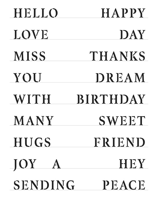 The Crafter's Workshop - 8.5 x 11 Stencil - Full Sheet of Good Words