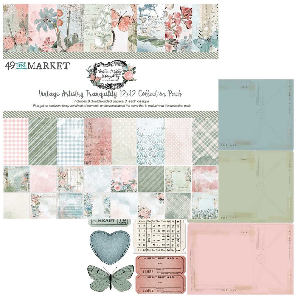 49 and Market - Vintage Artistry Tranquility Collection - 12 x 12 Collection Pack