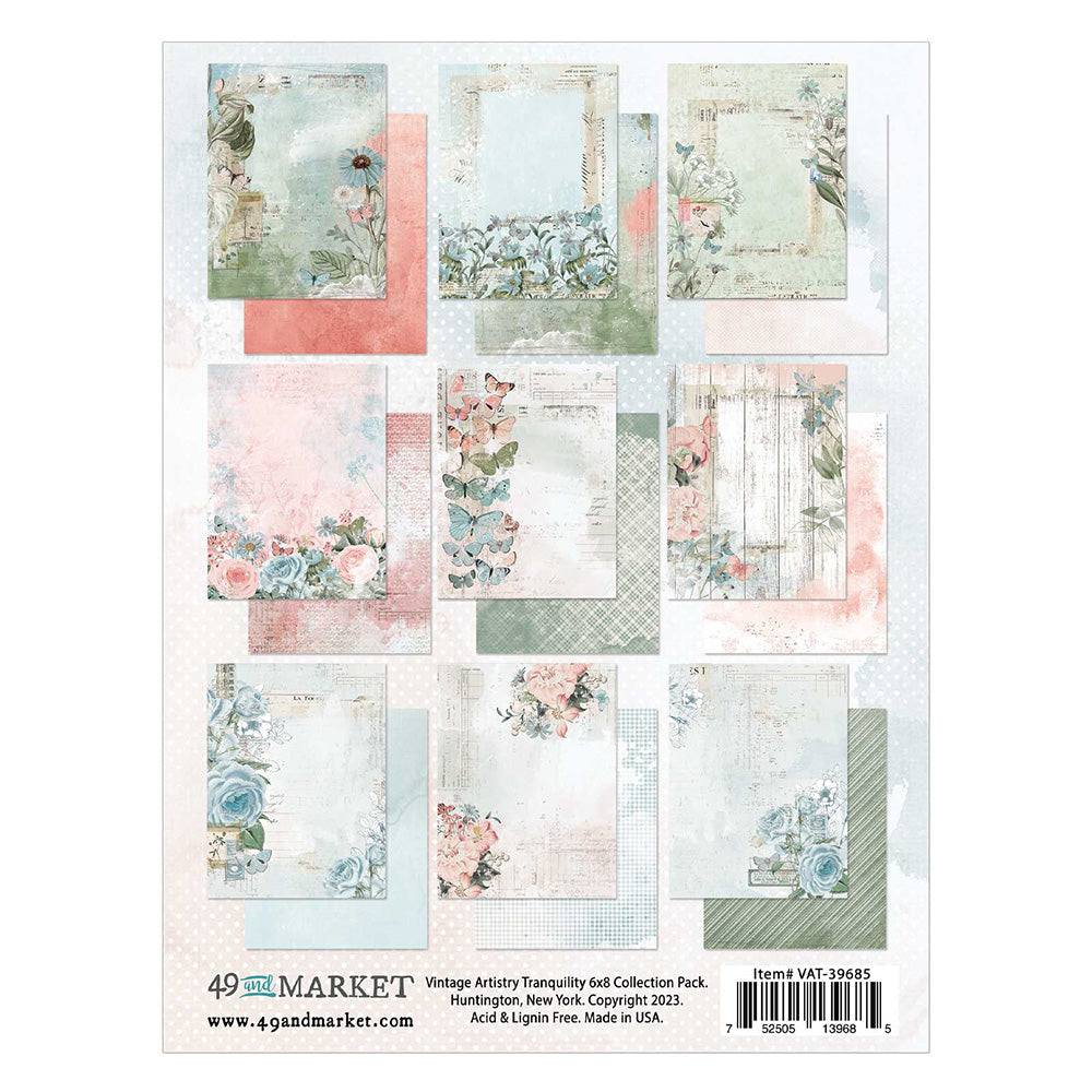 49 and Market - Vintage Artistry Tranquility Collection - 6 x 8 Collection Pack