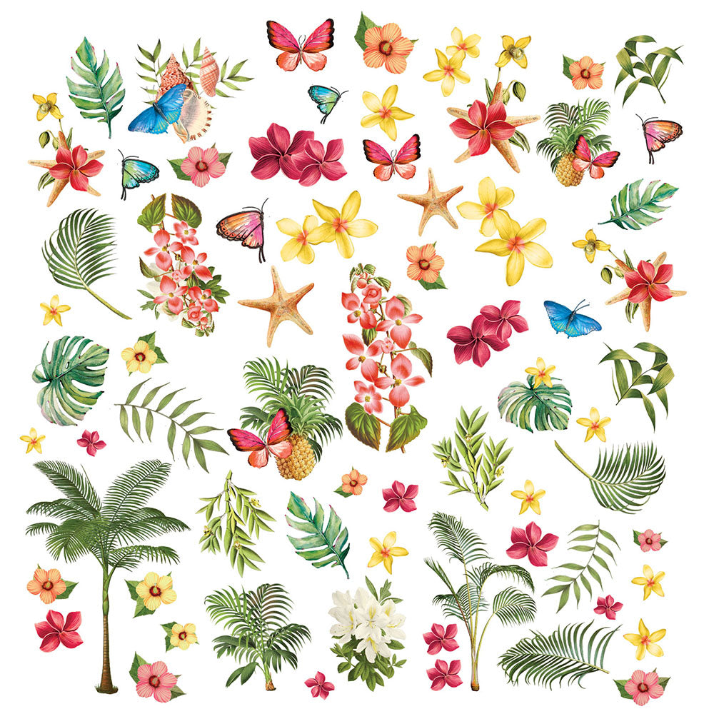 49 and Market - Vintage Artistry Sunburst Collection - Laser Cut Elements - Tropical Foliage