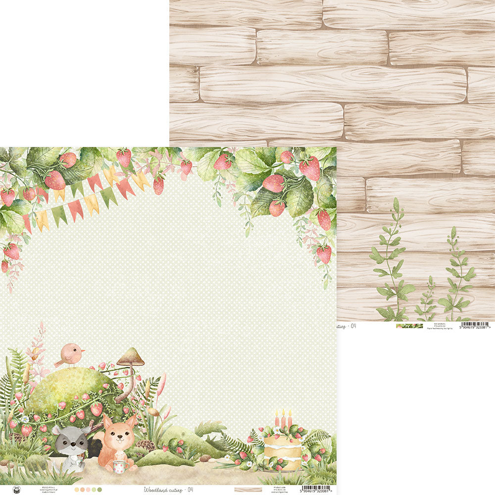 P13 - Woodland Cuties Collection - 12 x 12 Double Sided Paper - 04