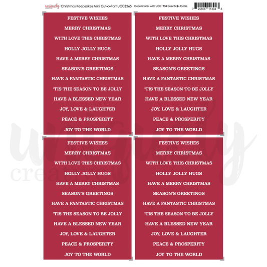 Uniquely Creative - Christmas Keepsakes Collection - Cut-a-Part Sheet - Mini